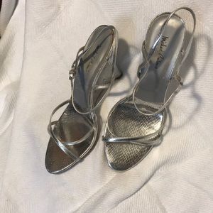 Silver wedges with straps
